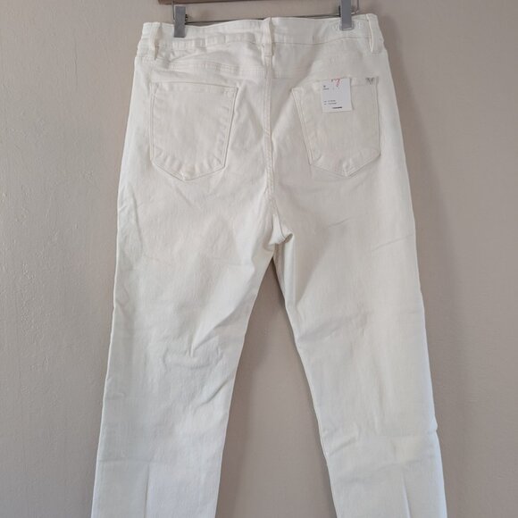 NWT Vigoss Stevie Crop Straight Jeans White Raw Hem Women's Ankle Stretch Sz 31 - Picture 9 of 13